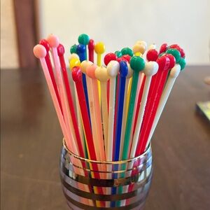 49 Colorful Vintage Party Drink Stirrers Swizzle Sticks